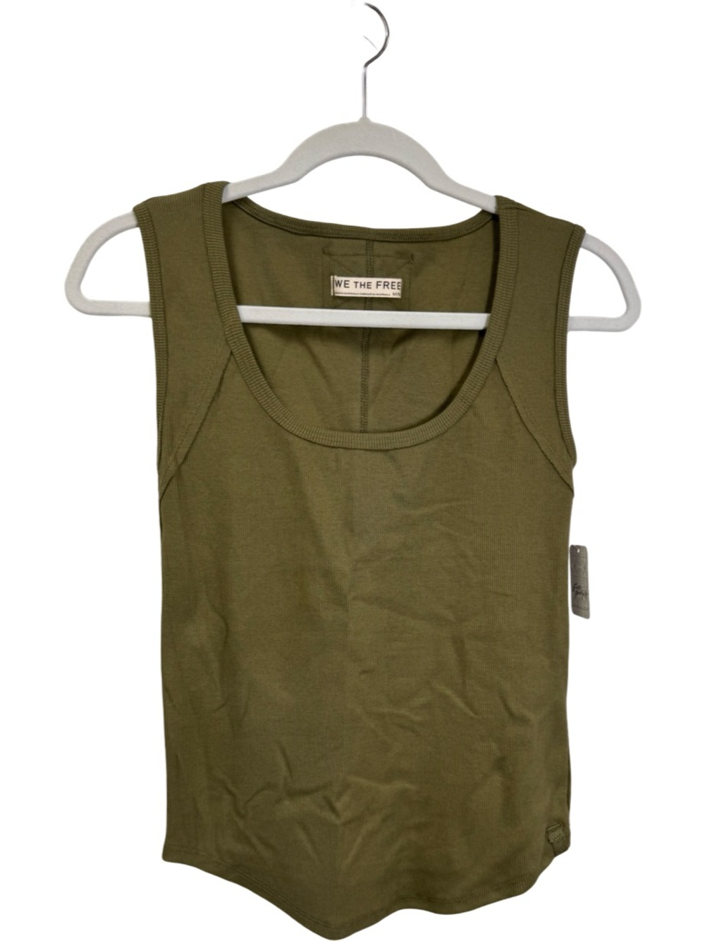 NWT Free People We The Free Ribbed Tank Top Capulet Olive Green Size M